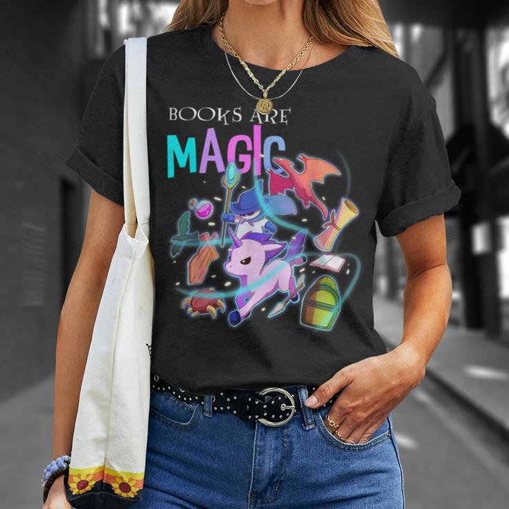 Books Are Magic Fantasy Bookworm T-Shirt Gifts for Her