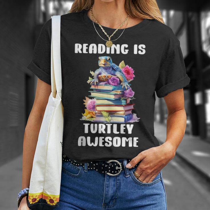 Books Reading Is Fun Turtely Awesome Sea Turtle Reading Book T-Shirt Gifts for Her