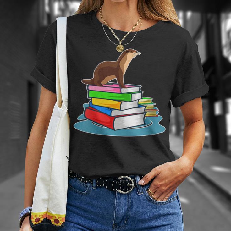 Books Sea Otter Teacher T-Shirt Gifts for Her
