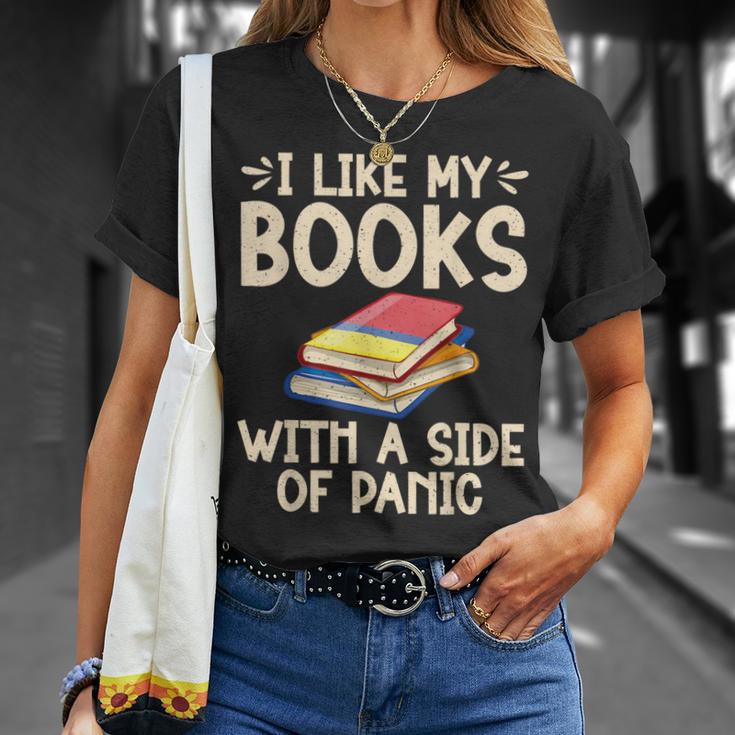 I Like My Books With a Side Of Panic Thriller T-Shirt Gifts for Her