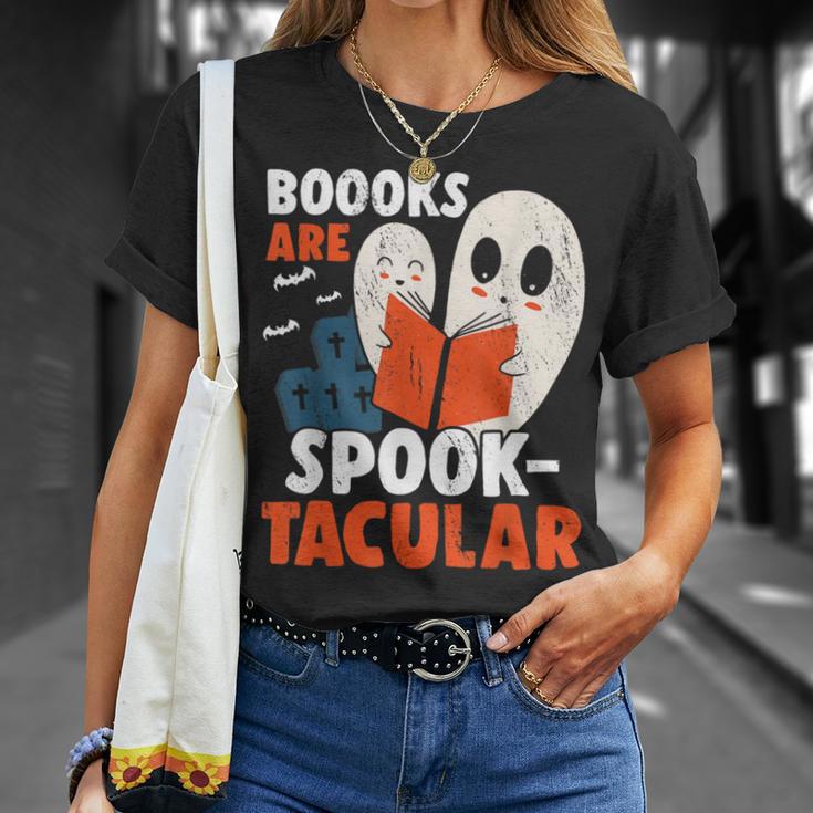 Books Are Spook-Tacular Halloween Bookworm Book Reading T-Shirt Gifts for Her