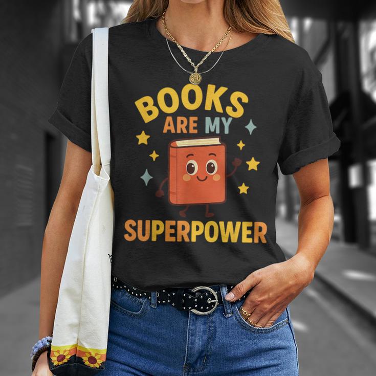 Books Are My Superpower Cute Reading Lover T-Shirt Gifts for Her