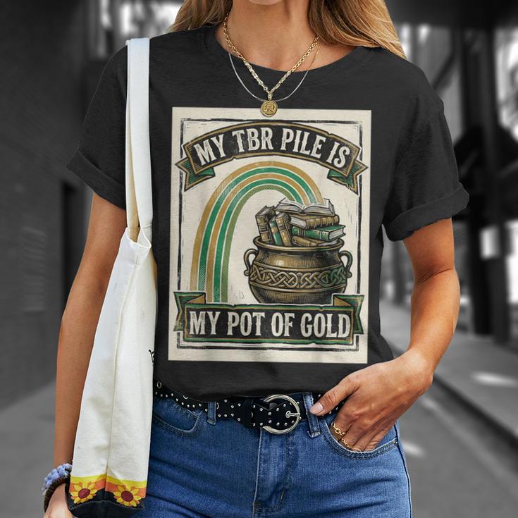 Books My TBR Pile Is My Pot Of Gold Rainbow Bookish Irish T-Shirt Gifts for Her Books My TBR Pile Is My Pot Of Gold Rainbow Bookish Irish T-Shirt Gifts for Her