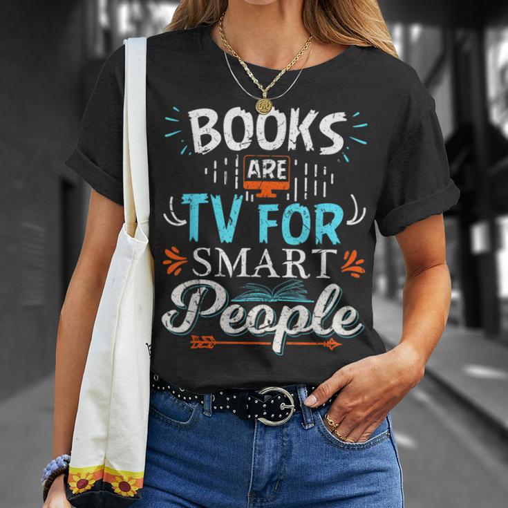 Books Are TV Smart People Birthday Christmas Readers T-Shirt Gifts for Her