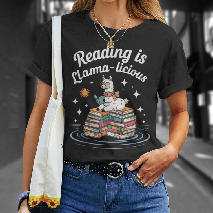 Booktrovert Shirt Reading Is Llama Licious Book Lover T-Shirt Gifts for Her