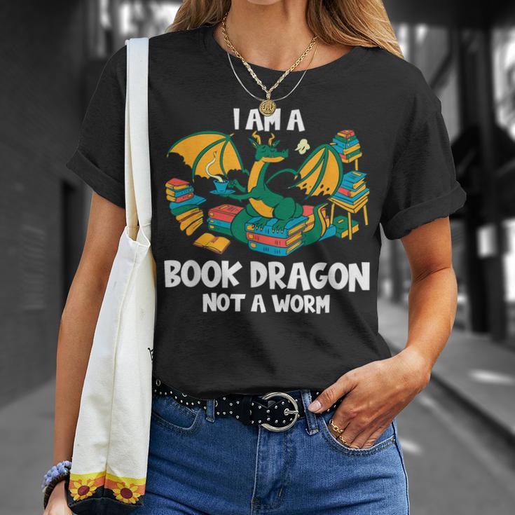 Bookworm Books Reading I Am A Book Dragon T-Shirt Gifts for Her