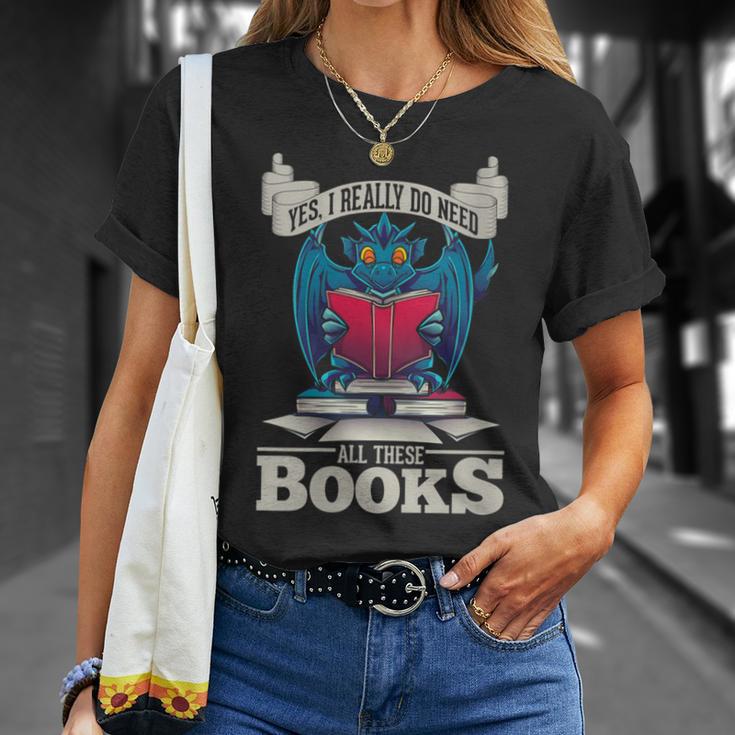Bookworm Flying Mythical Creature Book Reading Dragon T-Shirt Gifts for Her