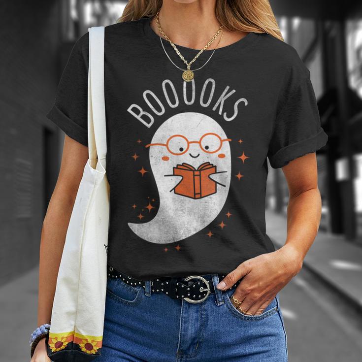 Booooks Ghost Halloween Teacher Book Library Reading T-Shirt Gifts for Her