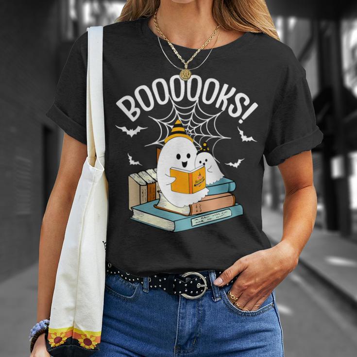 Booooks Ghost Read Books Halloween T-Shirt Gifts for Her