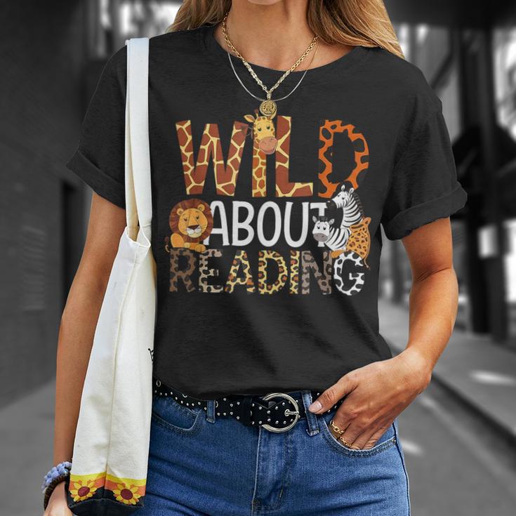 Boys Animal Print Clothes Wild About Reading Cheetah Book T-Shirt Gifts for Her