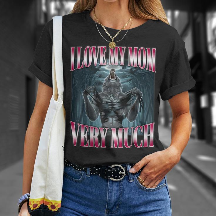 Brainrot Alpha Wolf Meme I Love My Mom Very Much Gen-Z Humor T-Shirt Gifts for Her Brainrot Alpha Wolf Meme I Love My Mom Very Much Gen-Z Humor T-Shirt Gifts for Her