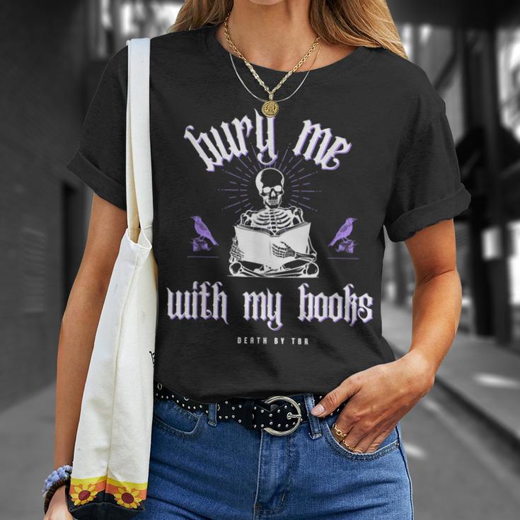 Bury Me With My Books Bookish Literary Booktok T-Shirt Gifts for Her