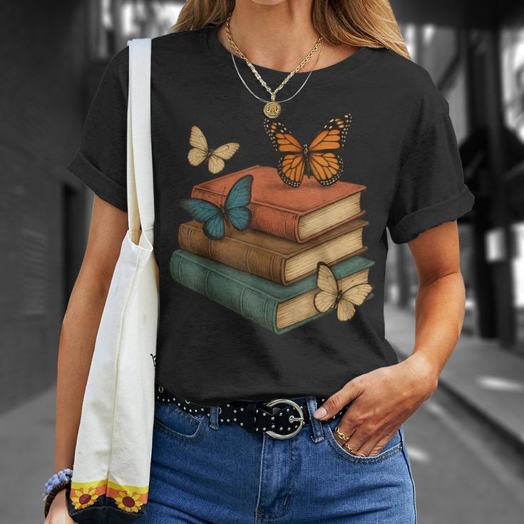 Butterflies And Books Cute Butterfly T-Shirt Gifts for Her