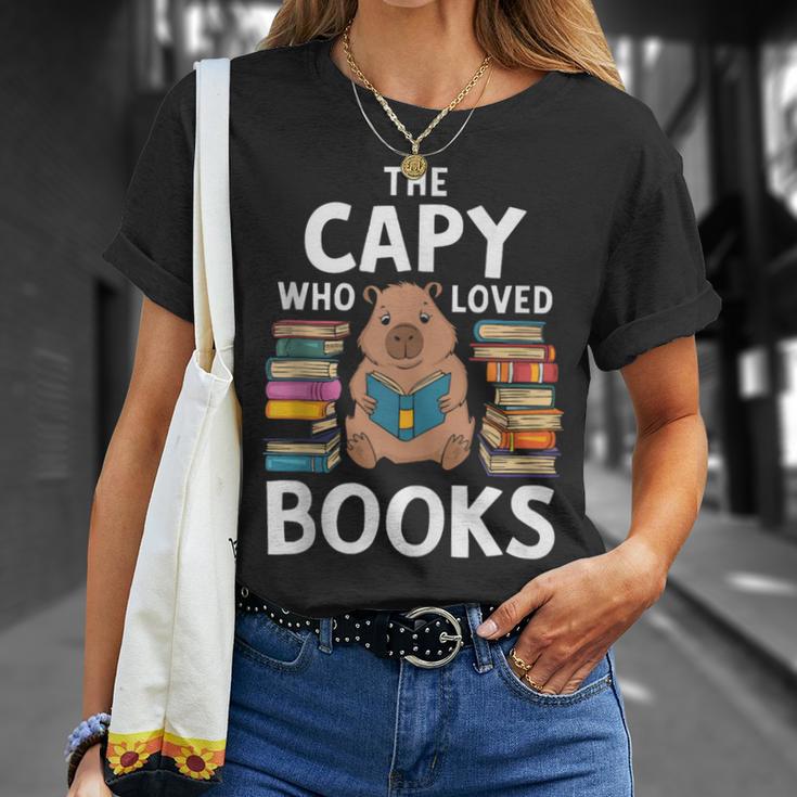 Capybara Book Lover Rodent Animal Capy Bookworm T-Shirt Gifts for Her