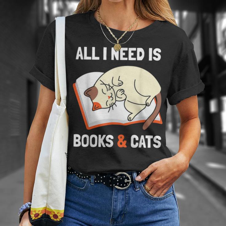 Cat Lovers All I Need Is Books & Cats Book Men Women Kids T-Shirt Gifts for Her Cat Lovers All I Need Is Books & Cats Book Men Women Kids T-Shirt Gifts for Her