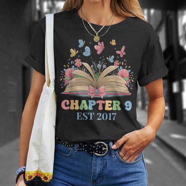 Chapter 9 Years Old 9th Birthday Butterfly Bow Book Lover T-Shirt Gifts for Her Chapter 9 Years Old 9th Birthday Butterfly Bow Book Lover T-Shirt Gifts for Her