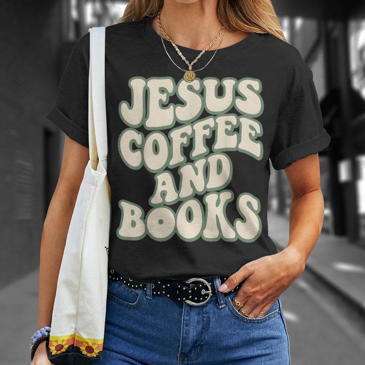 Christian Book Lover Coffee And Jesus Faith Reading T-Shirt Gifts for Her