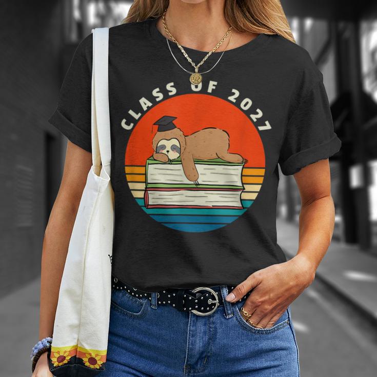 Class Of 2027 Meme Sloth Graduation Cap Sleeping On Books T-Shirt Gifts for Her Class Of 2027 Meme Sloth Graduation Cap Sleeping On Books T-Shirt Gifts for Her