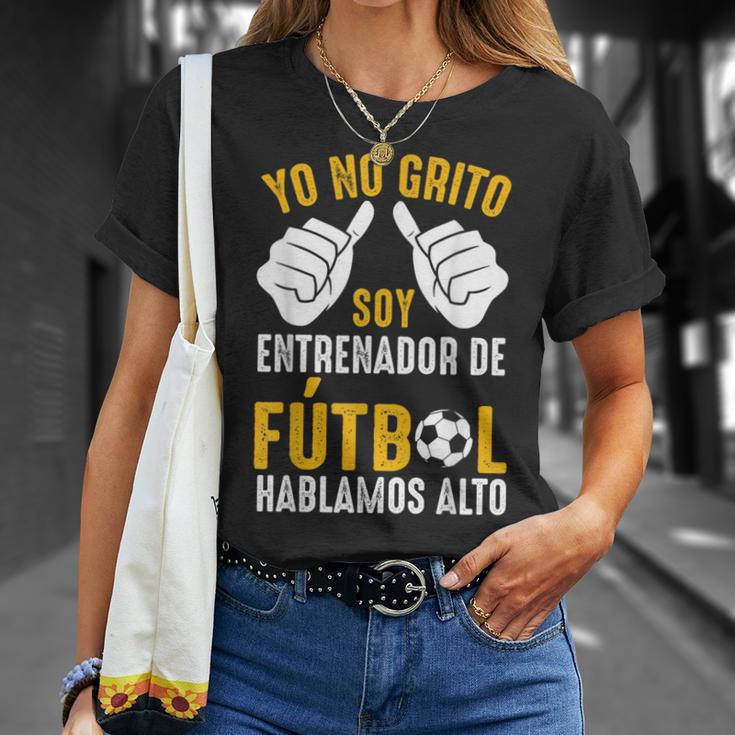 Coach Divertidooy Entrenador De Fútbol Hablamos Alto Camiseta unisex Regalos para ella