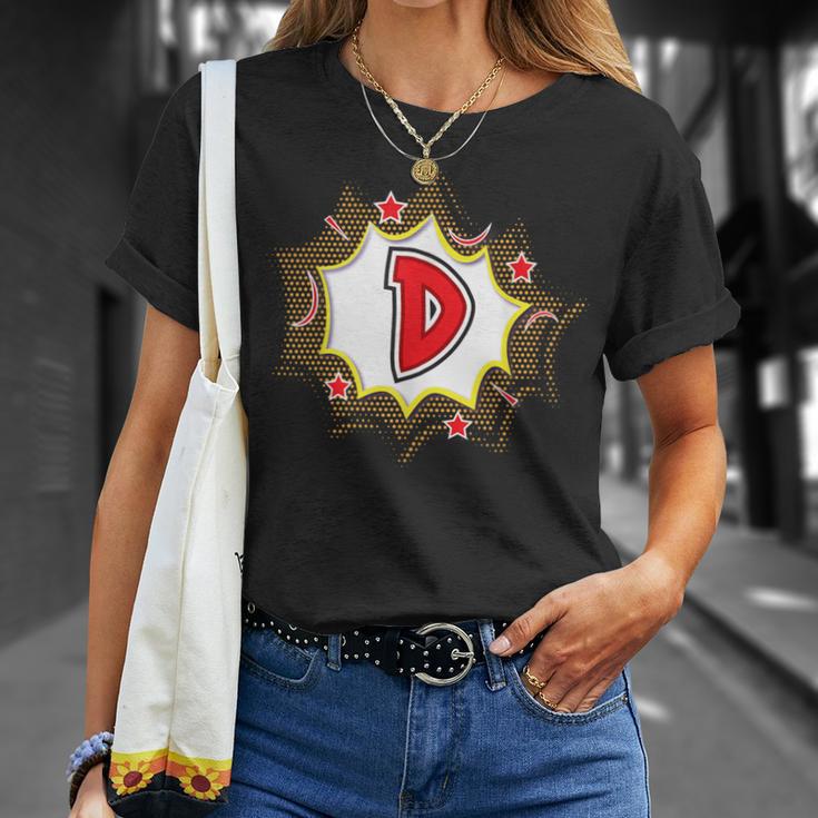 Comic Book Style Monogram Letter D For Boys Girls Women Men T-Shirt Gifts for Her Comic Book Style Monogram Letter D For Boys Girls Women Men T-Shirt Gifts for Her