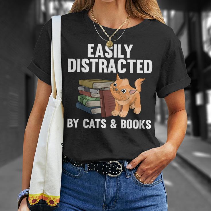 Cool Book Reader For Men Women Book Lover Bookworm Cat Book T-Shirt Gifts for Her