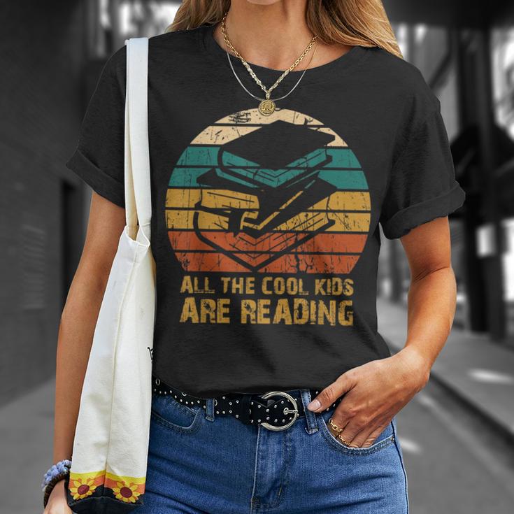 All The Cool Kids Are Reading Books T-Shirt Gifts for Her