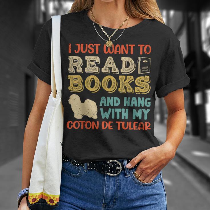 Coton De Tulear Mama Ich Will Nur Lesen Books Hanging Dog T-Shirt Gifts for Her