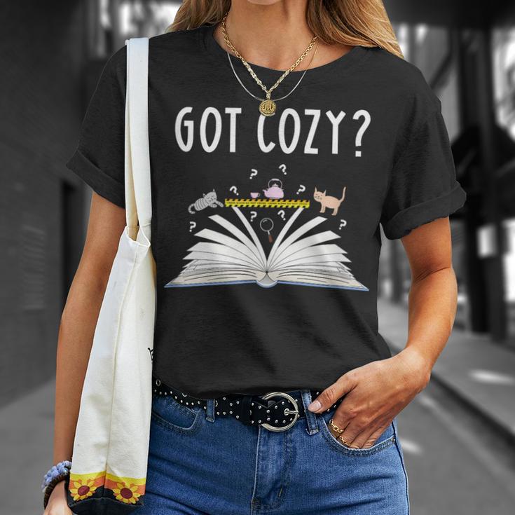 Cozy Cat Mystery Book Lover Reading Nerd Cute Bookish Reader Men Women Kids T-Shirt Gifts for Her