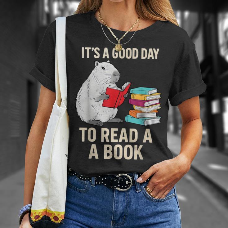 Cute Capybara It's a Good Day To Read a Book World Book Day T-Shirt Gifts for Her Cute Capybara It's a Good Day To Read a Book World Book Day T-Shirt Gifts for Her