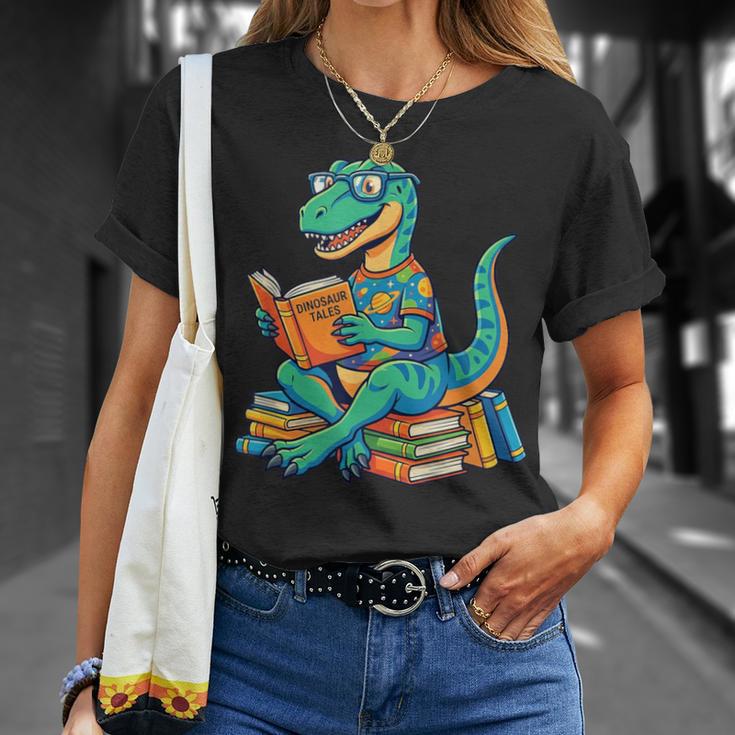 Cute Dinosaur TalesRex Reading Books Lover T-Shirt Gifts for Her Cute Dinosaur TalesRex Reading Books Lover T-Shirt Gifts for Her