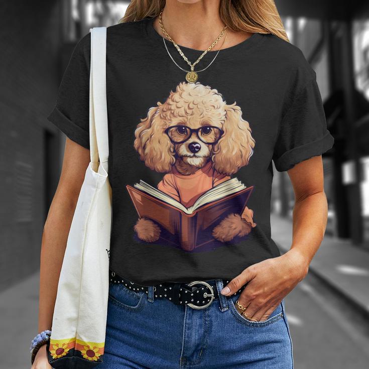 Cute Dog Poodle Reading Book T-Shirt Gifts for Her Cute Dog Poodle Reading Book T-Shirt Gifts for Her