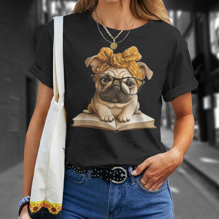 Cute Pug Reading Dog Book Lover Animal Graphic Baby Portrait T-Shirt Gifts for Her Cute Pug Reading Dog Book Lover Animal Graphic Baby Portrait T-Shirt Gifts for Her
