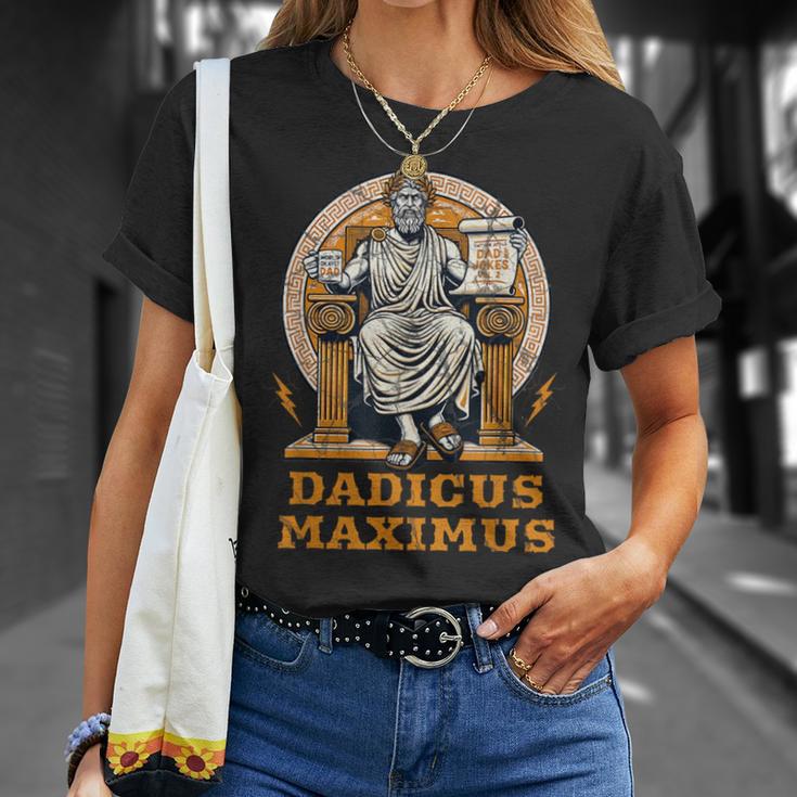 Dadicus Maximus Divertida Mitología Romana Día Del Padre Papá Broma Camiseta unisex Regalos para ella
