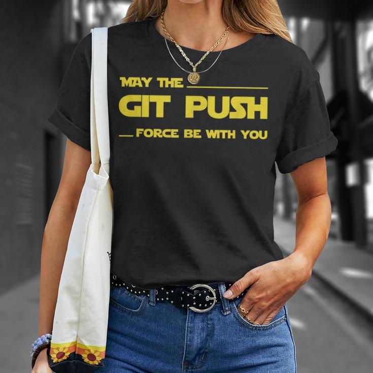Developer May The Git Push Force Be With You Tシャツ 彼女への贈り物