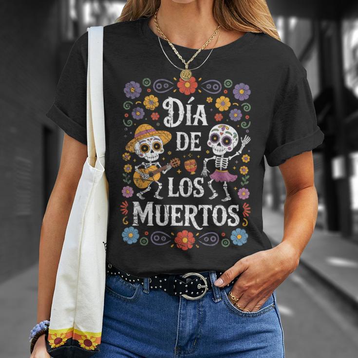 Dia De Los Muertos Calavera Day Dead Guitarequelette Dansante T-Shirt Cadeaux pour elle