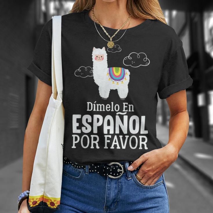Dimelo En Espanol Por Favor 面白い スペイン語 Tシャツ 彼女への贈り物