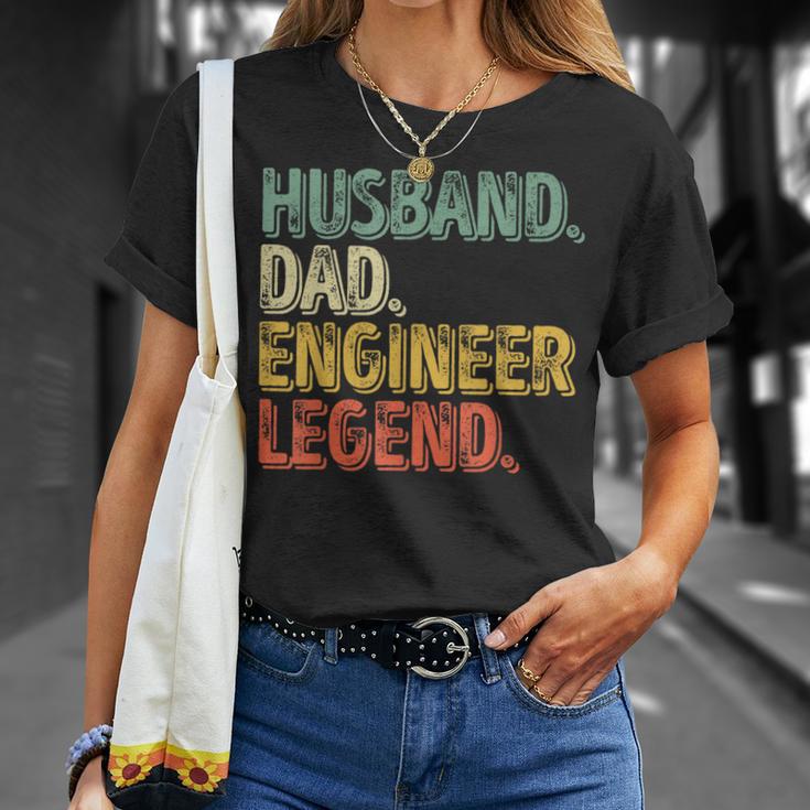 Divertente Per La Festa Del Papà Concritta Husband Dad Engineer Maglietta Regalos para ella