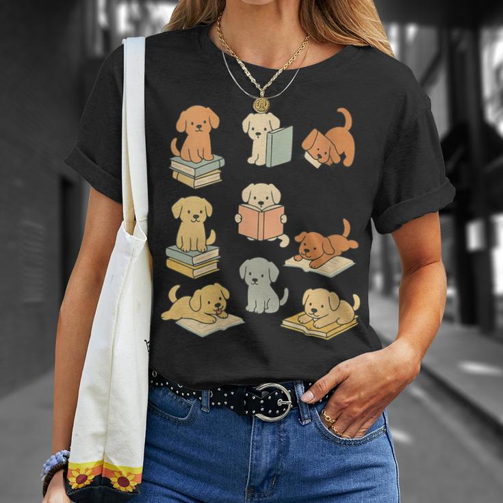 Dogs Reading Books Dog Lover T-Shirt Gifts for Her