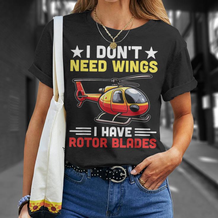 I Don't Need Wings I Have Rotor Blade ヘリコプター パイロット Tシャツ 彼女への贈り物