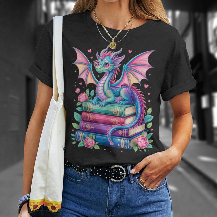 Dragon Book Fantasy Reading T-Shirt Gifts for Her