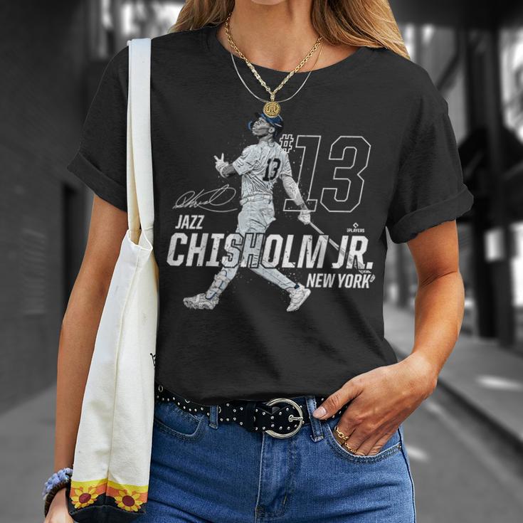 Dynamic Pose Jazz Chisholm Jr New York Baseball Mlbpa Tシャツ 彼女への贈り物