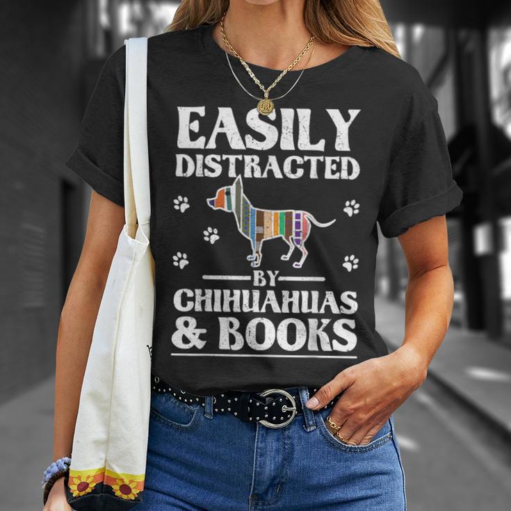 Easily Distracted By Chihuahuas & Books T-Shirt Gifts for Her Easily Distracted By Chihuahuas & Books T-Shirt Gifts for Her