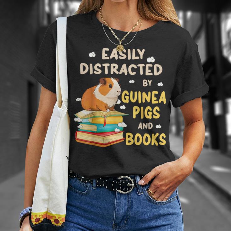 Easily Distracted By GUINEA PIGS And Books T-Shirt Gifts for Her