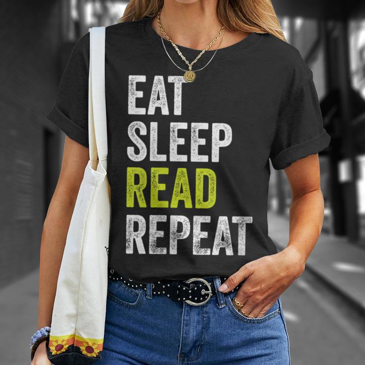 Eat Sleep Read Repeat Book Reader Bookworm T-Shirt Gifts for Her