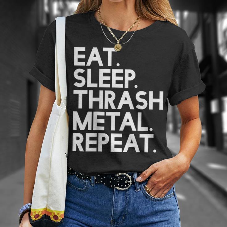 Eatleep Thrash メタルリピート 音楽 Tシャツ 彼女への贈り物