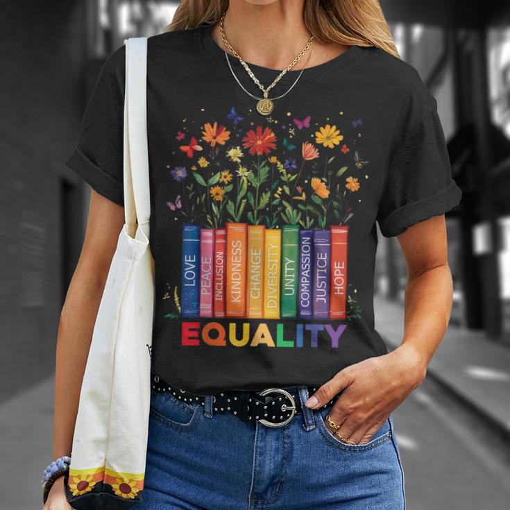 Equality Book Flower Peace Love Kindness LGBTQ Pride T-Shirt Gifts for Her Equality Book Flower Peace Love Kindness LGBTQ Pride T-Shirt Gifts for Her