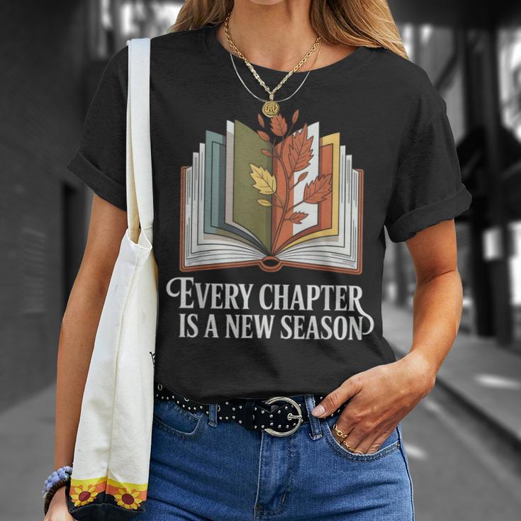 Every Chapter Is A New Season Autumn Book Lover T-Shirt Gifts for Her