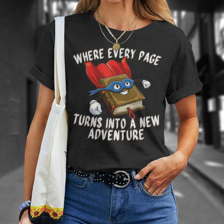 Every Page a New Adventure Book Lover T-Shirt Gifts for Her