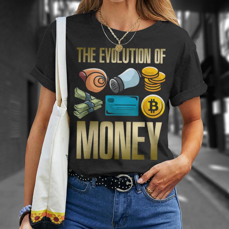 Evolution Of Money お金の進化 ビットコインプランb 暗号通貨btc ホドル Tシャツ 彼女への贈り物