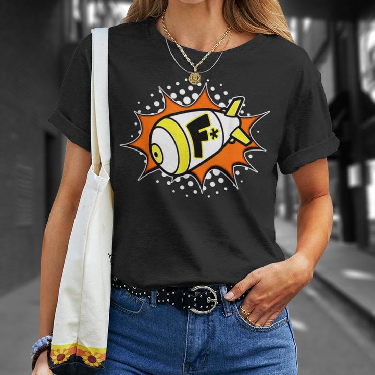 F-Bomb Retro Action Word Comic Book Cartoon Pop Art T-Shirt Gifts for Her